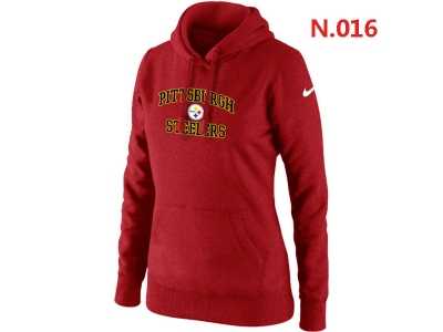 Women NEW Pittsburgh Steelers Heart & Soul Pullover Hoodie red