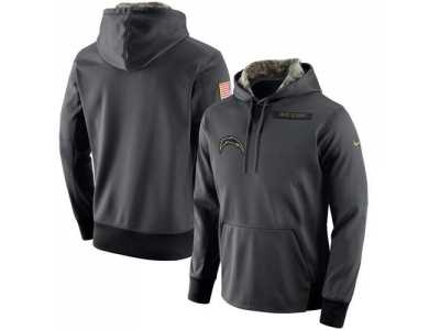 Men's San Diego Chargers Nike Anthracite Salute to Service Player Performance Hoodie