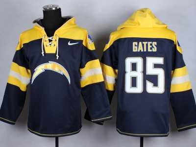 Nike San Diego Charger #85 Gates blue jersey(pullover hooded sweatshirt)