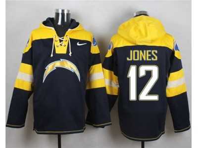 Nike San Diego Chargers #12 Jacoby Jones Navy Blue Player Pullover Hoodie