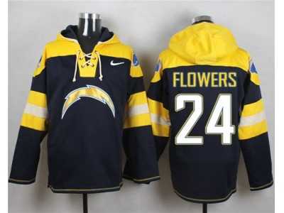 Nike San Diego Chargers #24 Brandon Flowers Navy Blue Player Pullover Hoodie