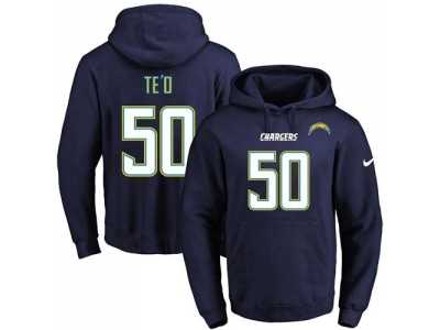 Nike San Diego Chargers #50 Manti Te'o Navy Blue Name & Number Pullover NFL Hoodie