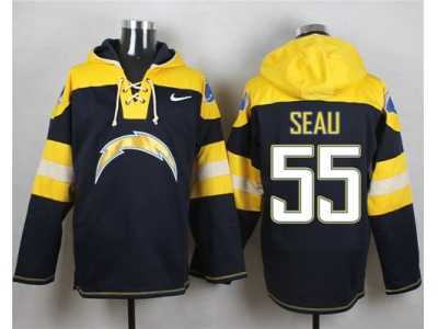 Nike San Diego Chargers #55 Junior Seau Navy Blue Player Pullover Hoodie
