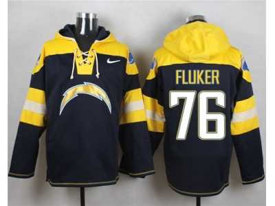 Nike San Diego Chargers #76 D.J. Fluker Navy Blue Player Pullover Hoodie