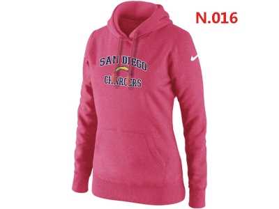 Women NEW San Diego Charger Heart & Soul Pullover Hoodie pink