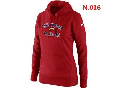 Women NEW San Diego Charger Heart & Soul Pullover Hoodie red