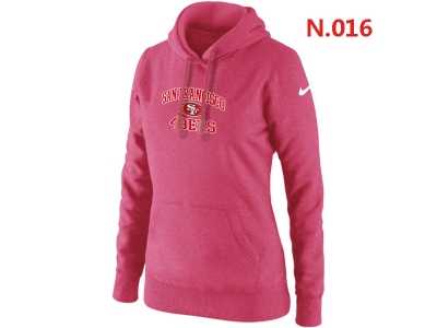 Women NEW San Francisco 49ers Heart & Soul Pullover Hoodie pink