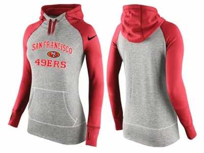 Women Nike San Francisco 49ers Performance Hoodie Grey & Red_2