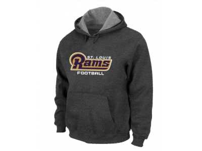 St.Louis Rams Authentic font Pullover Hoodie D.Grey