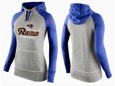 Women Nike St.Louis Rams Performance Hoodie Grey & Blue_1