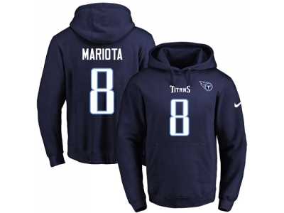 Nike Tennessee Titans #8 Marcus Mariota Navy Blue Name & Number Pullover NFL Hoodie