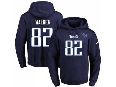 Nike Tennessee Titans #82 Delanie Walker Navy Blue Name & Number Pullover NFL Hoodie