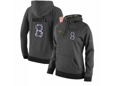 NFL Women's Nike Tennessee Titans #8 Marcus Mariota Stitched Black Anthracite Salute to Service Player Performance Hoodie