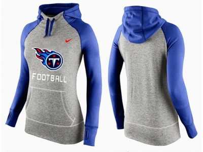 Women Nike Tennessee Titans Performance Hoodie Grey & Blue_1