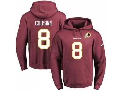 Nike Washington Redskins #8 Kirk Cousins Burgundy Red Name & Number Pullover NFL Hoodie