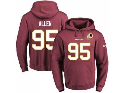 Nike Washington Redskins #95 Jonathan Allen Burgundy Red Name & Number Pullover NFL Hoodie