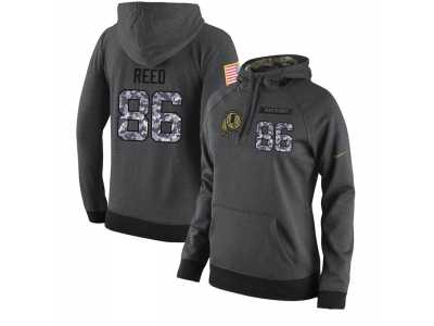 NFL Women's Nike Washington Redskins #86 Jordan Reed Stitched Black Anthracite Salute to Service Player Performance Hoodie