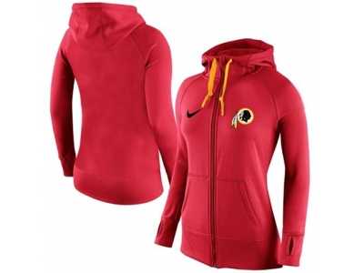 Women Nike Washington Redskins Full-Zip Performance Hoodie Red_2