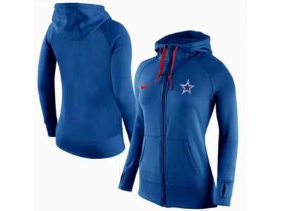 Women Nike Dallas Cowboys Full-Zip Performance Hoodie Blue