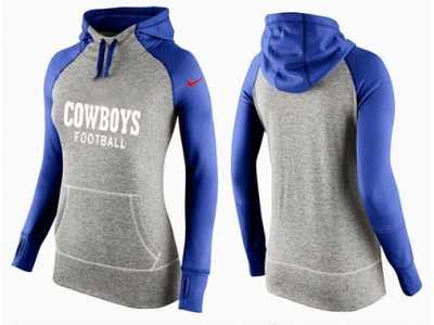 Women Nike Dallas Cowboys Performance Hoodie Grey & Blue