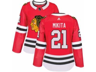 Women's Adidas Chicago Blackhawks #21 Stan Mikita Premier Red Home NHL Jersey