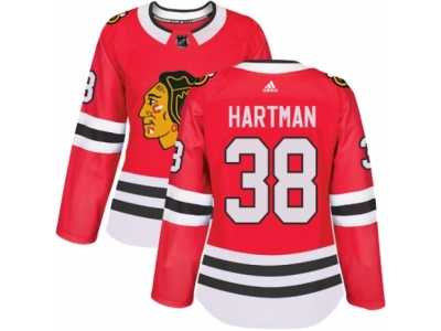 Women's Adidas Chicago Blackhawks #38 Ryan Hartman Premier Red Home NHL Jersey