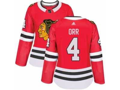 Women's Adidas Chicago Blackhawks #4 Bobby Orr Premier Red Home NHL Jersey