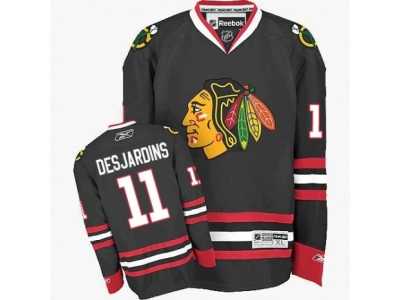 Women's Reebok Chicago Blackhawks #11 Andrew Desjardins Premier Black Third NHL Jersey