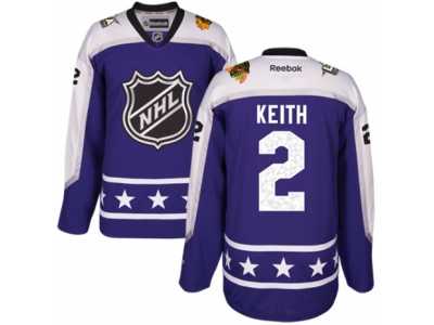 Women's Reebok Chicago Blackhawks #2 Duncan Keith Authentic Purple Central Division 2017 All-Star NHL Jersey