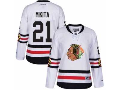 Women's Reebok Chicago Blackhawks #21 Stan Mikita Authentic White 2017 Winter Classic NHL Jersey