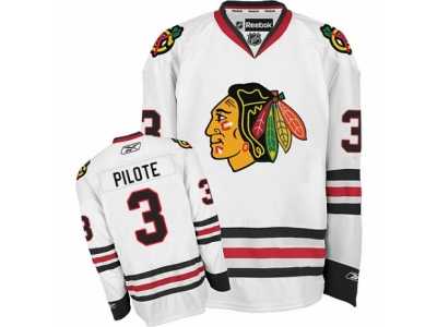 Women's Reebok Chicago Blackhawks #3 Pierre Pilote Premier White Away NHL Jersey