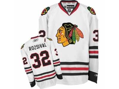 Women's Reebok Chicago Blackhawks #32 Michal Rozsival Premier White Away NHL Jersey
