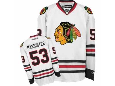 Women's Reebok Chicago Blackhawks #53 Brandon Mashinter Premier White Away NHL Jersey