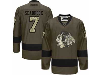 Women's Reebok Chicago Blackhawks #7 Brent Seabrook Premier Green Salute to Service NHL Jersey