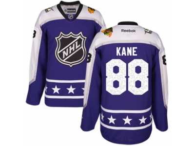 Women's Reebok Chicago Blackhawks #88 Patrick Kane Authentic Purple Central Division 2017 All-Star NHL Jersey