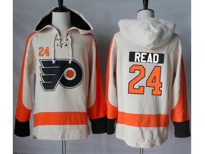 Men\'s Philadelphia Flyers #24 Matt Read Cream Sawyer Hooded Sweatshirt Stitched NHL Jersey