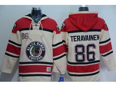 Chicago Blackhawks #86 Teuvo Teravainen Cream Sawyer Hooded Sweatshirt Stitched NHL Jersey
