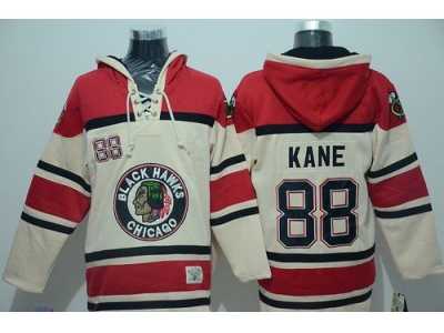 Chicago Blackhawks #88 Patrick Kane Cream Sawyer Hooded Sweatshirt Stitched NHL Jersey