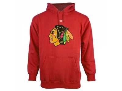 Chicago Blackhawks Red Old Time Hockey Big Logo with Crest Pullover Hoodie