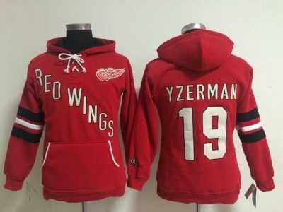 NHL Detroit Red Wings #19 Steve Yzerman red jerseys (pullover hooded sweatshirt)