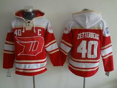 NHL Detroit Red Wings #40 Henrik Zetterberg Red jerseys(pullover hooded sweatshirt)