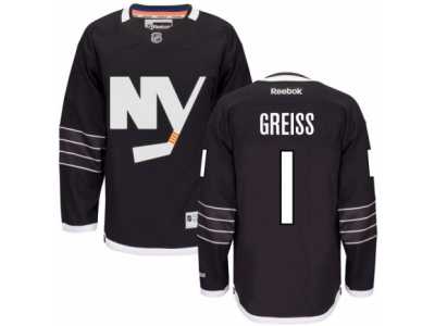 Men's Reebok New York Islanders #1 Thomas Greiss Authentic Black Third NHL Jersey