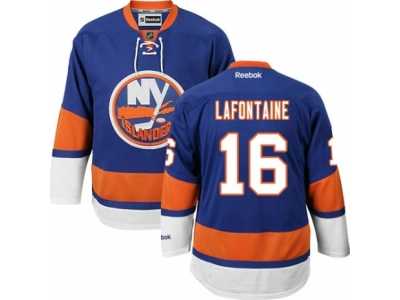 Men's Reebok New York Islanders #16 Pat LaFontaine Authentic Royal Blue Home NHL Jersey