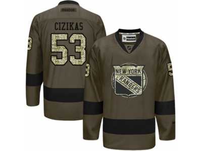 Men's Reebok New York Islanders #53 Casey Cizikas Authentic Green Salute to Service NHL Jersey