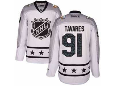 Men's Reebok New York Islanders #91 John Tavares Authentic White Metropolitan Division 2017 All-Star NHL Jersey