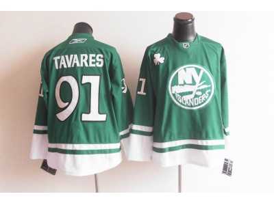 nhl new york islanders #91 john tavares green