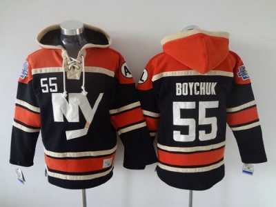 NHL New York Islanders #55 Johnny Boychuk Dark Blue Sawyer Hooded Jerseys