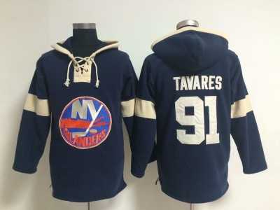 NHL New York Islanders #91 John Tavares blue jerseys(pullover hooded sweatshirt)
