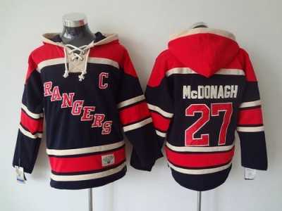 NHL New York Rangers #27 Ryan McDonagh Blue Sawyer Hooded Sweatshirt Stitched jerseys