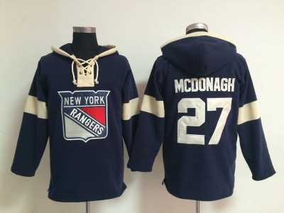 NHL New York Rangers #27 Ryan McDonagh blue jerseys(pullover hooded sweatshirt)